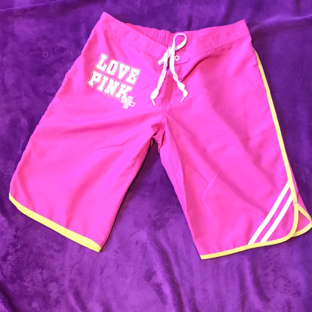 💕SALE!! Pink VS, pink and yellow long shorts.
